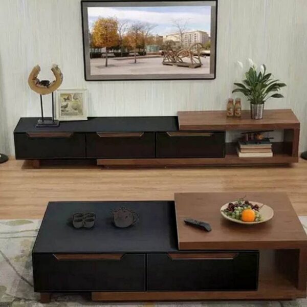 طاولة تلفزيون خشبية أوبسيديان | Obsidian Slatted Stand